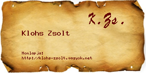 Klohs Zsolt névjegykártya